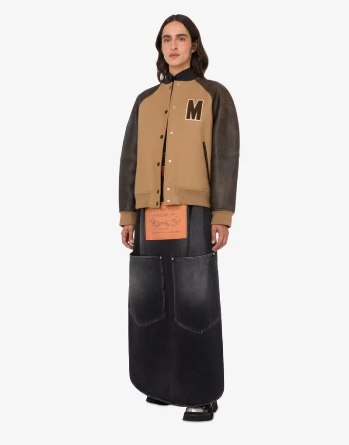 Wool cloth bomber jacket