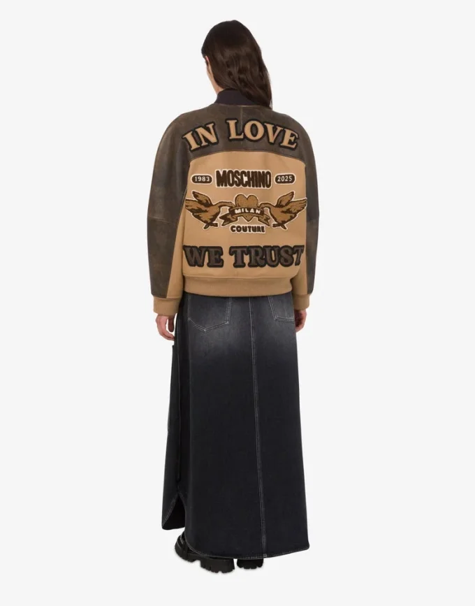 Wool cloth bomber jacket