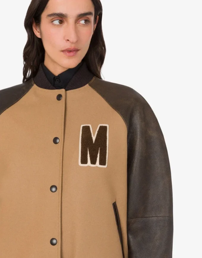 Wool cloth bomber jacket