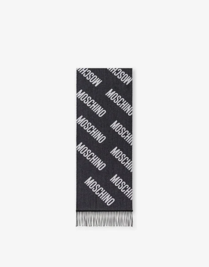 Wool jacquard scarf