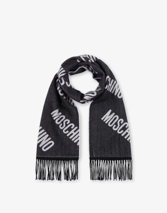 Wool jacquard scarf