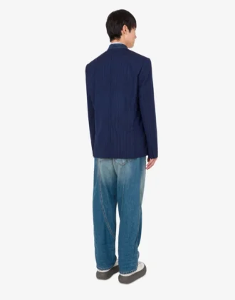 Yarn-dyed pinstriped wool jacket