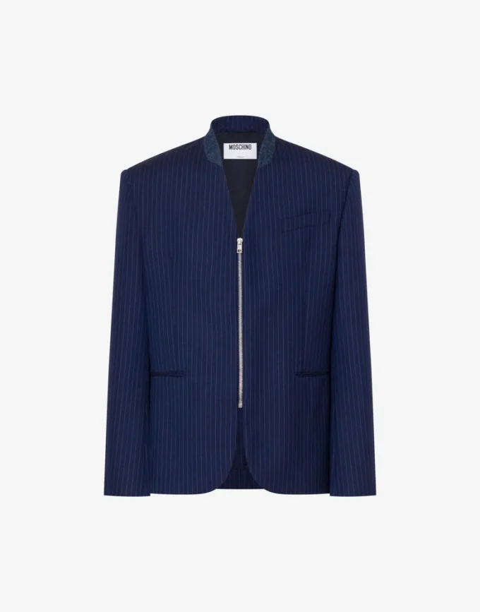 Yarn-dyed pinstriped wool jacket Yarn-dyed pinstriped wool jacket